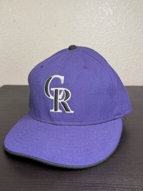 MLB Colorado Rockies Men’s Purple Baseball Hat with Black & White Logo